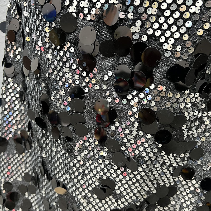 Fashion Slim-fit Velvet Sequined Evening Dress