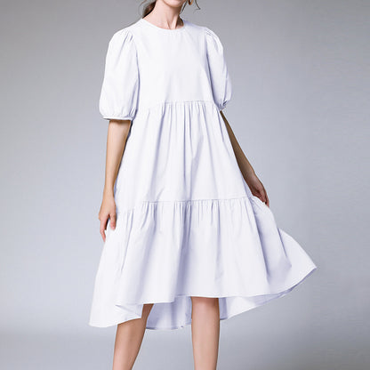 Loose fashion pleated stitching dress