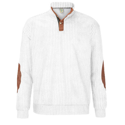 Printed Stand Collar Men's Clothing Casual Sweatshirt