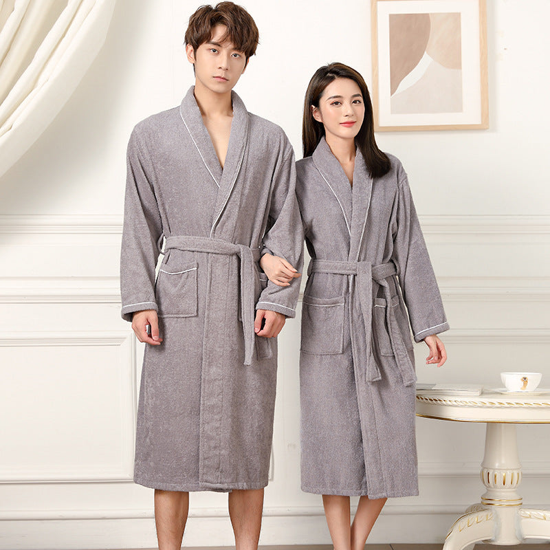 Towel Material Bathrobe Men's And Women's Pajamas