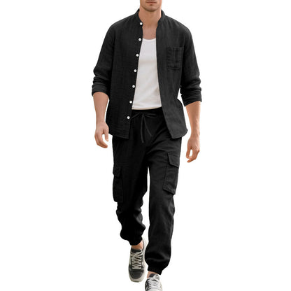 Long Sleeve Trousers Cardigan Casual Loose Beach Suit