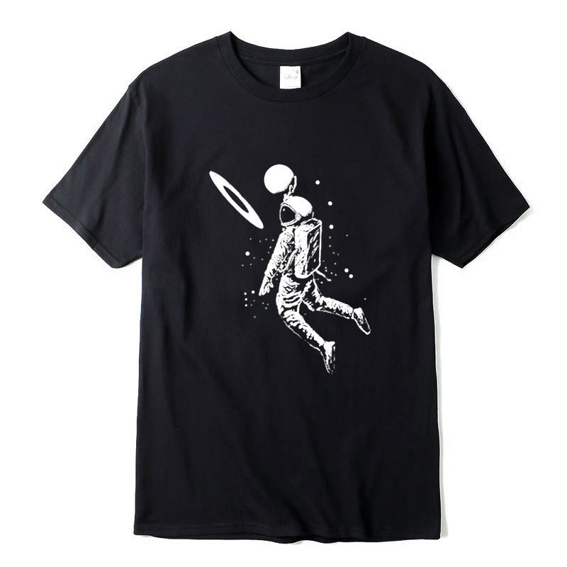 New Short Sleeve Top T-Shirt Spaceman Print