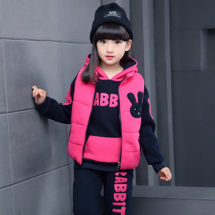 Plush sports suit for casual children's sweater