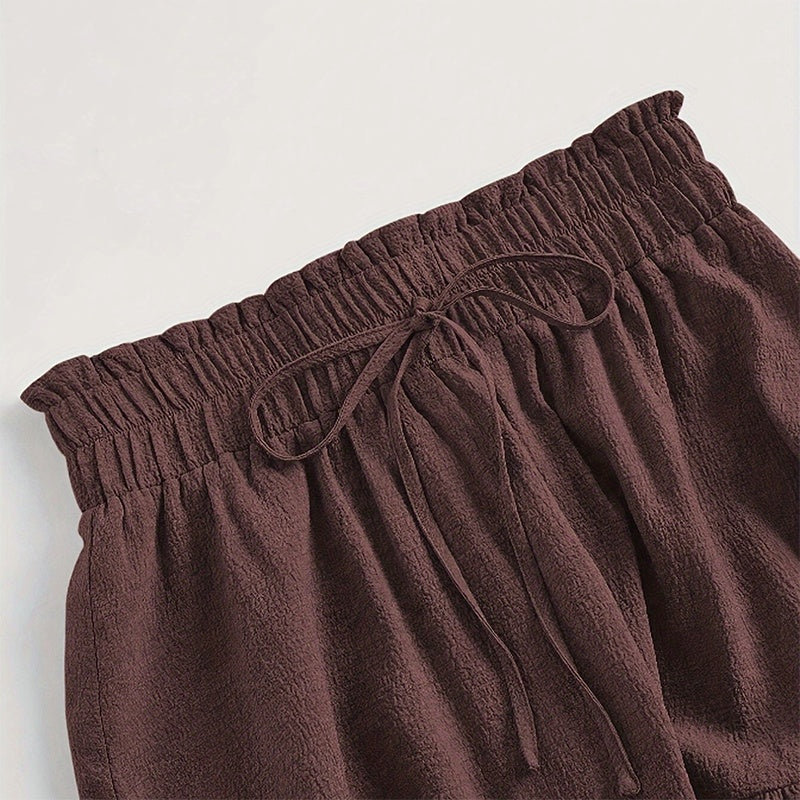 Women's Solid Color High-Waist Knot Detail Flowy Pleated Midi Skirt - Elegant A-Line Skirt For Spring Summer