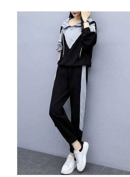 Autumn And Winter New Fat MM Loose Two-piece Suit