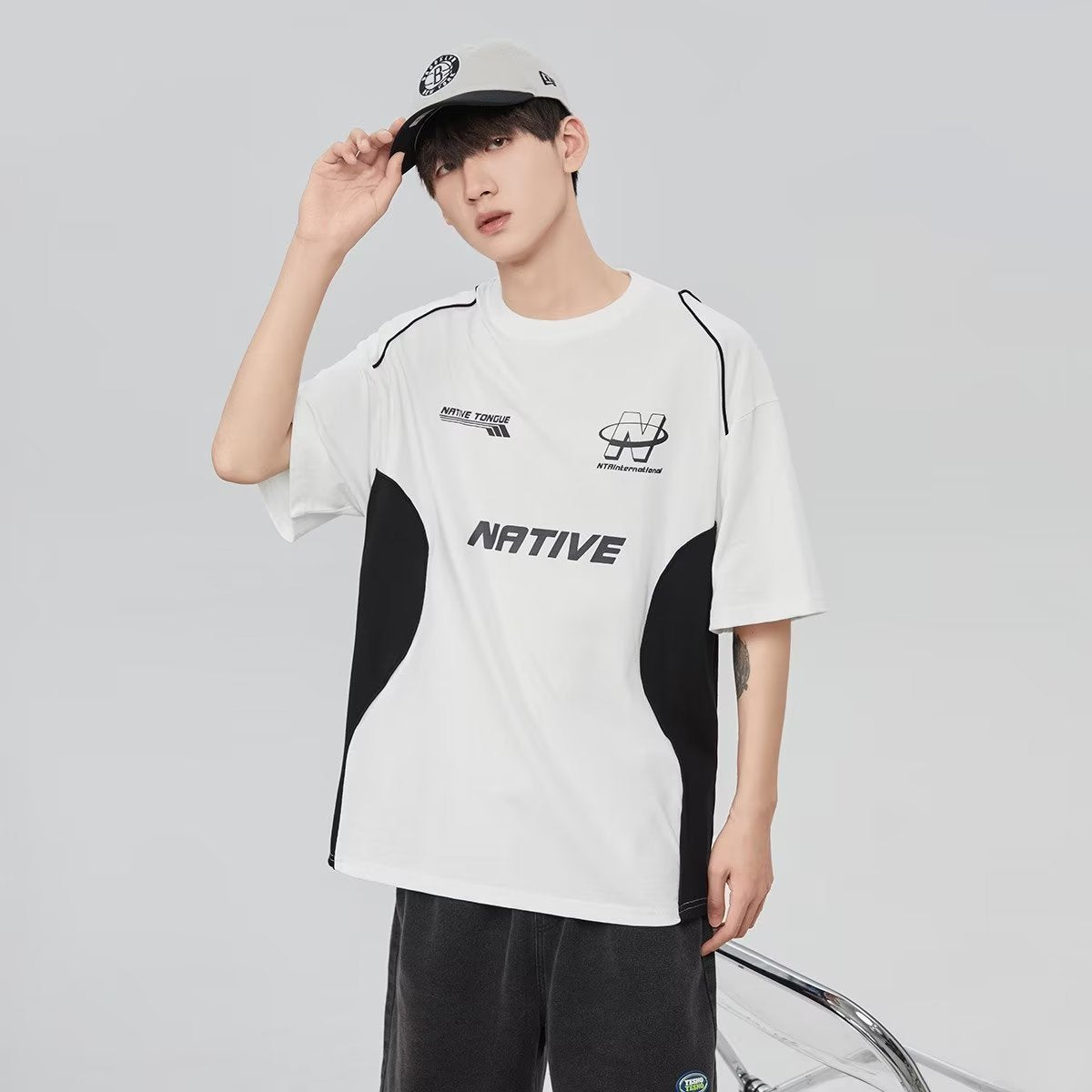 Street Men's Short Sleeve Loose Exercise T-shirt