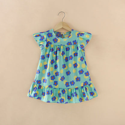 Girls' Cartoon Print Dress