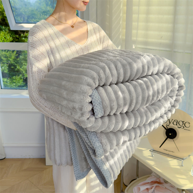 Angora Wool Thickened Roman Pattern Sofa Blanket
