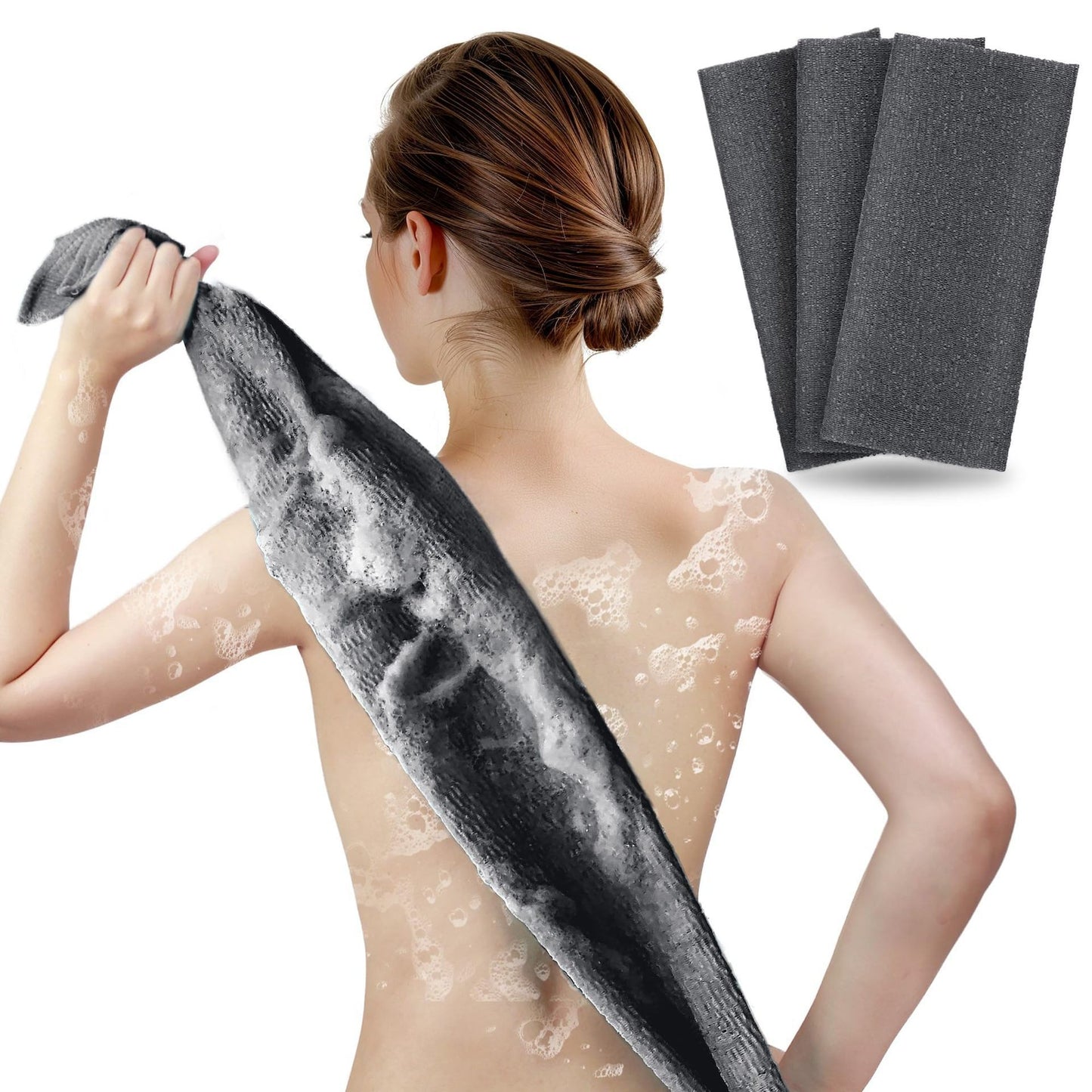 Exfoliating Cleaning Brush Back Rubbing Bath Towel