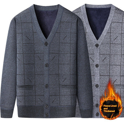 Middle-aged And Elderly Men's Sweater Cardigan Autumn And Winter Dad Wear