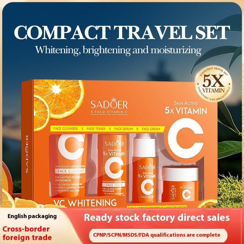 Five Vitamin C Whitening Moisturizing Travel Bag Cleansing Moisturizing Suit