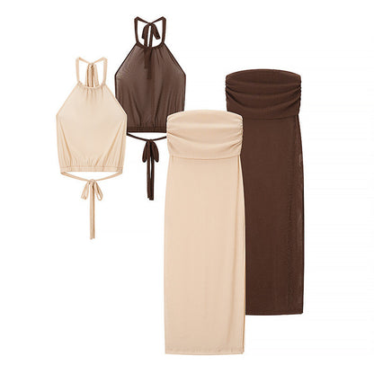 Women's Fashion Rhombus Design High Waist Suit
