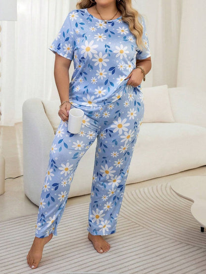Trousers Plus-sized Plus Size Women's Pajamas Homewear Suit