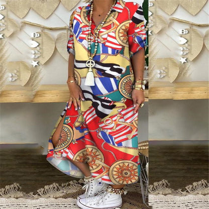 Irregular print shirt skirt