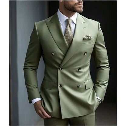 Men's Two-piece Suit Korean Style Slim Fit Business Best Man Casual Suit