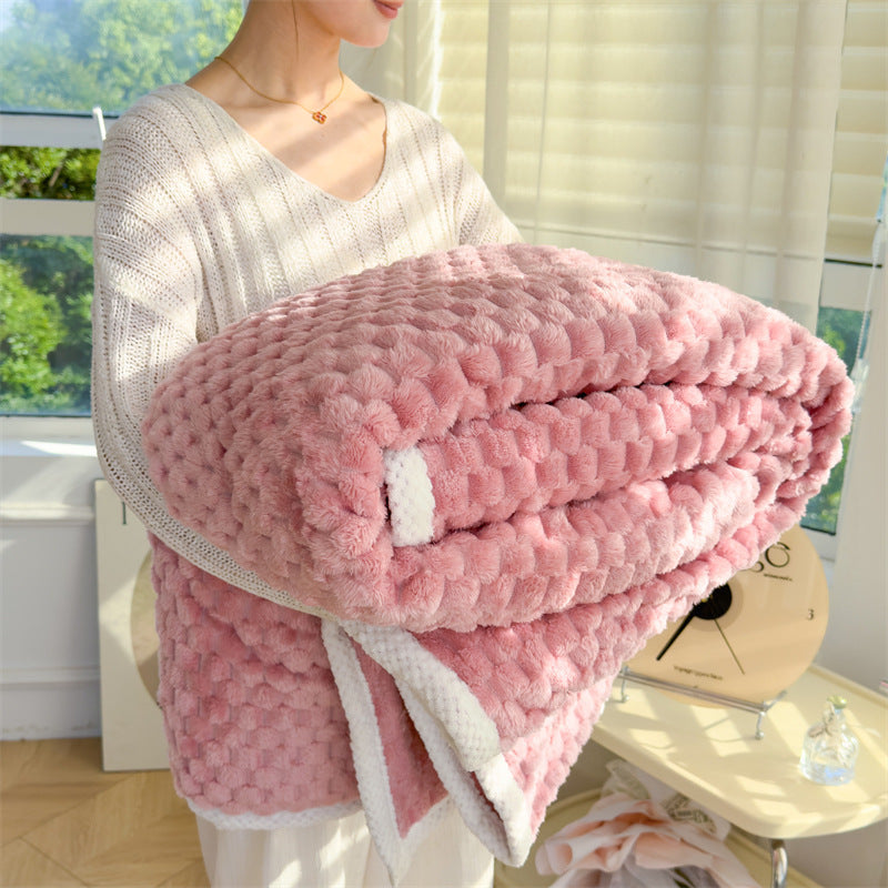 Angora Wool Thickened Roman Pattern Sofa Blanket