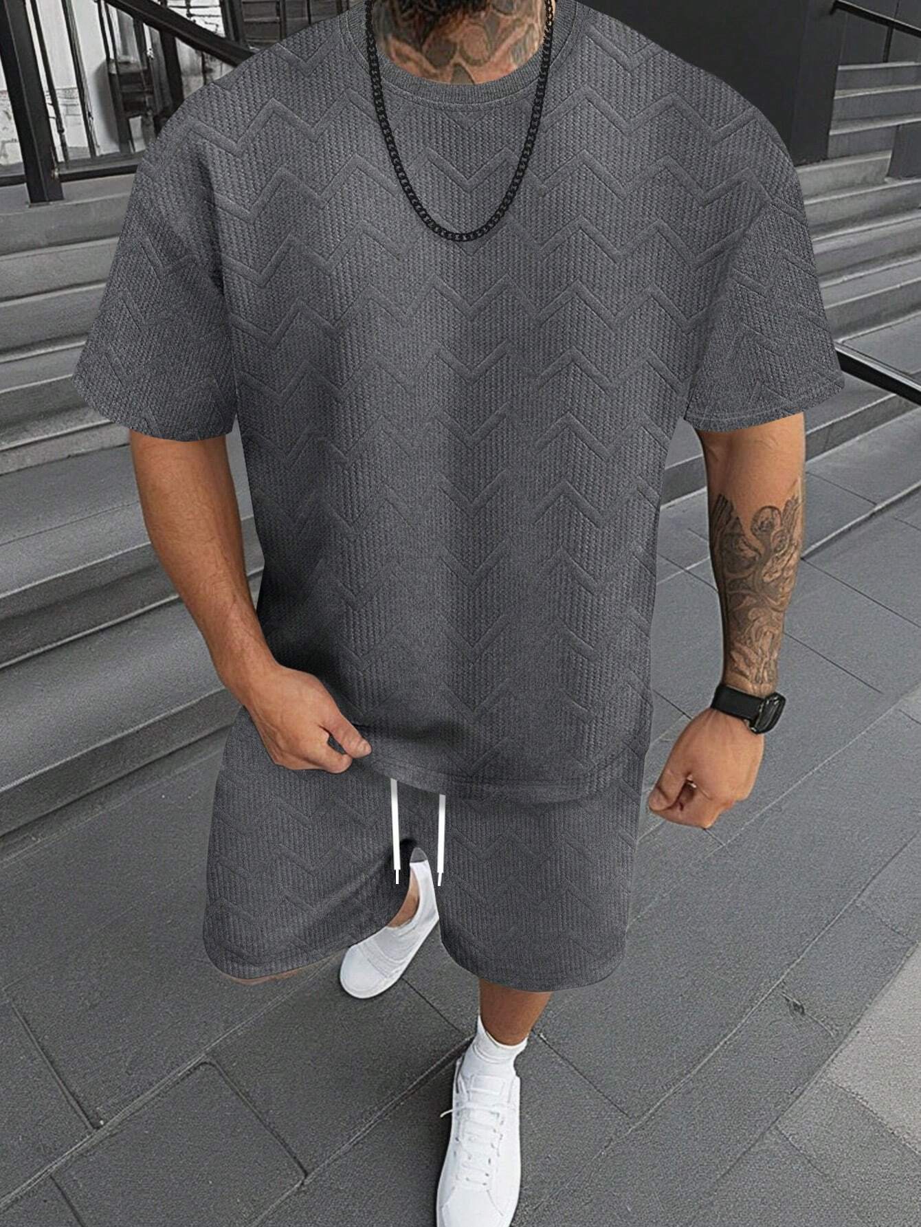 Men's Short Sleeve Shorts Simple Comfortable Cool Suit