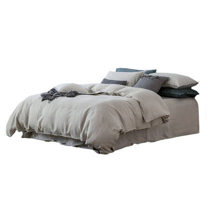 Washed Pure Linen Bed Sheet Quilt Cover Four-piece Set