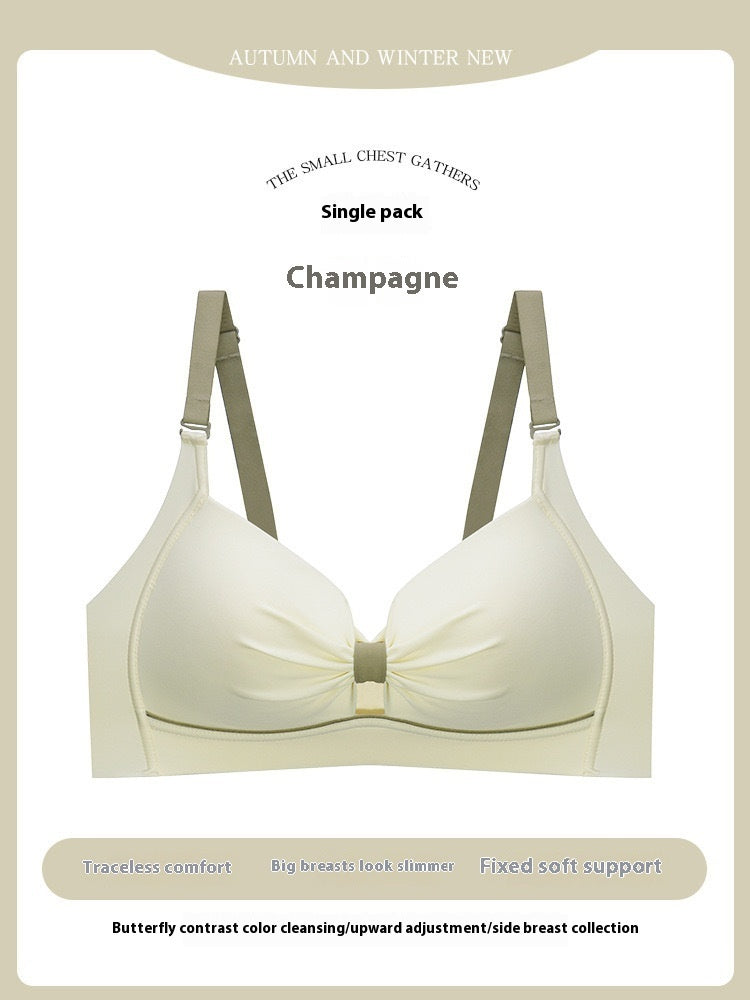Women's Seamless And Steel Gathered Breathable Bra