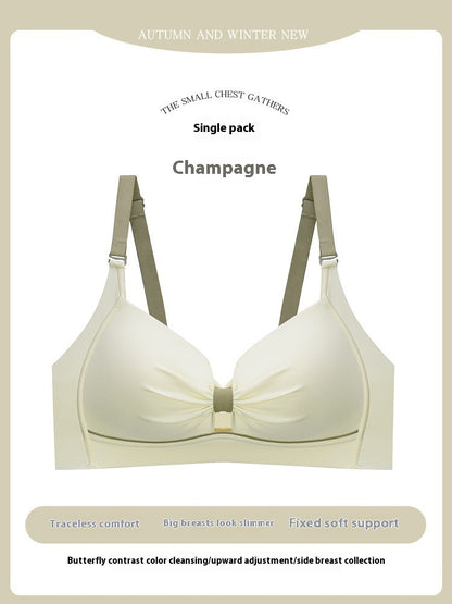 Women's Seamless And Steel Gathered Breathable Bra