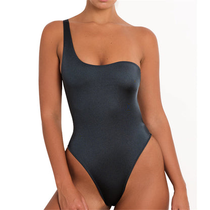 One-piece solid color sexy swimsuit