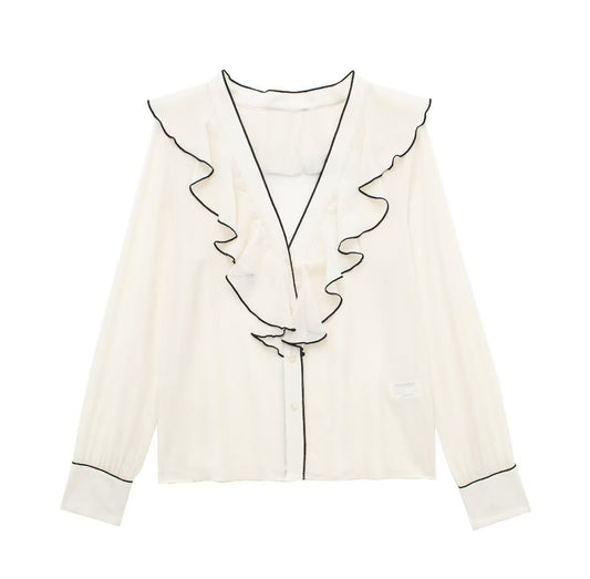 Women's Fashion Casual Contrast Color Top