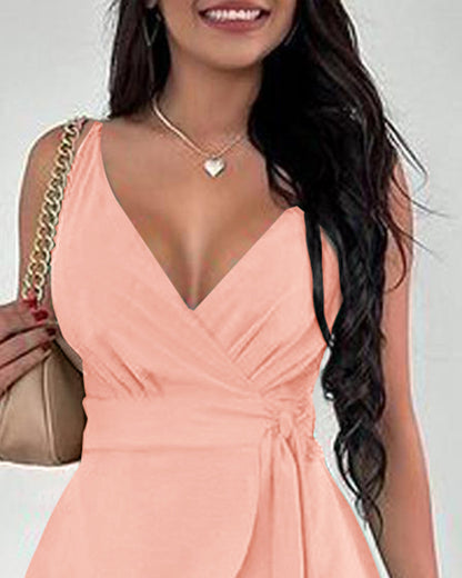 Women's Spring Strap Cross Jumpsuit
