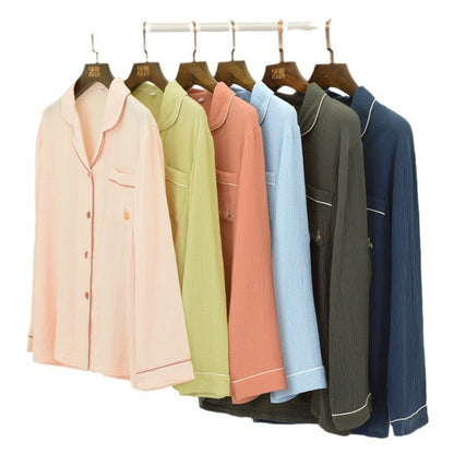 Women's Class A Double-layer Yarn Crepe Cotton Pajamas Suit