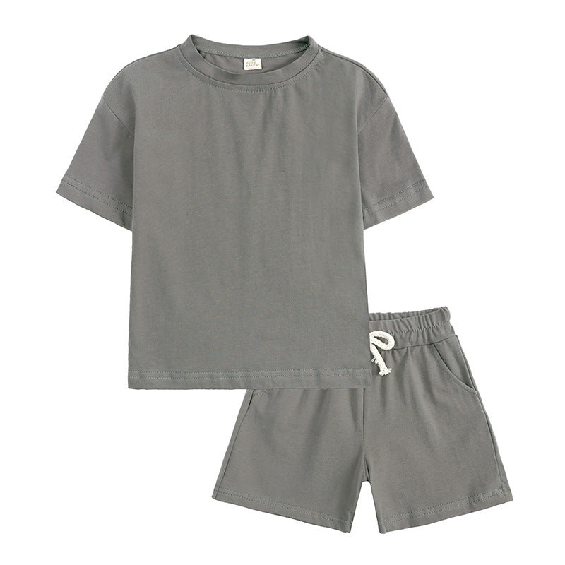 Korean Style Summer Sports Suit Summer Medium And Small Clothes Children