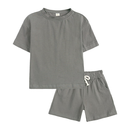 Korean Style Summer Sports Suit Summer Medium And Small Clothes Children