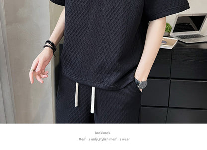 Men's Summer Light Luxury Short-sleeved Shorts Suit