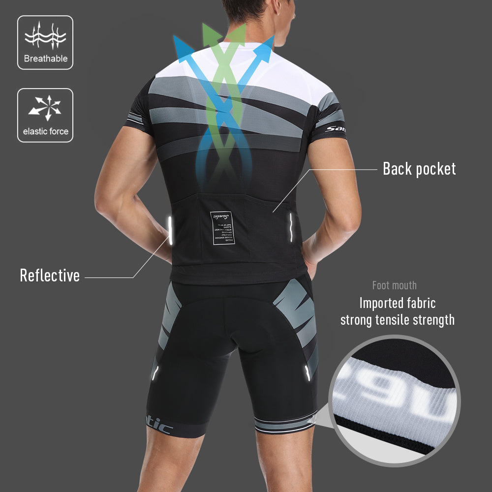 Short-sleeved Bib Cycling Jersey Suit