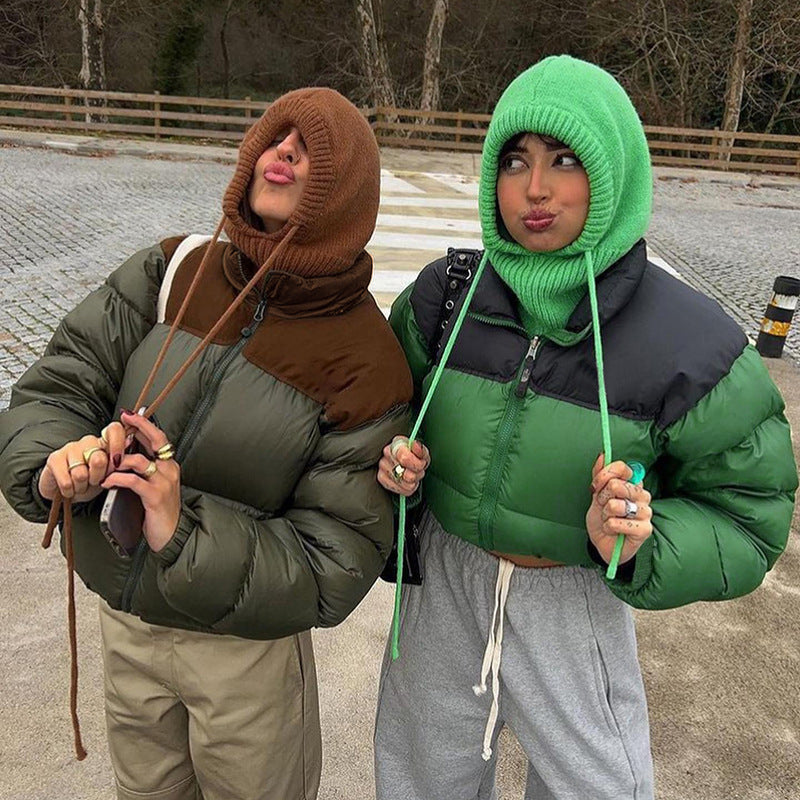 Women's Jacket Tide Contrast Color Cotton Clothing