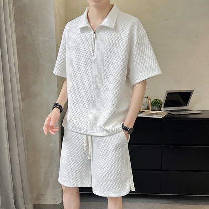 Men's Summer Light Luxury Short-sleeved Shorts Suit