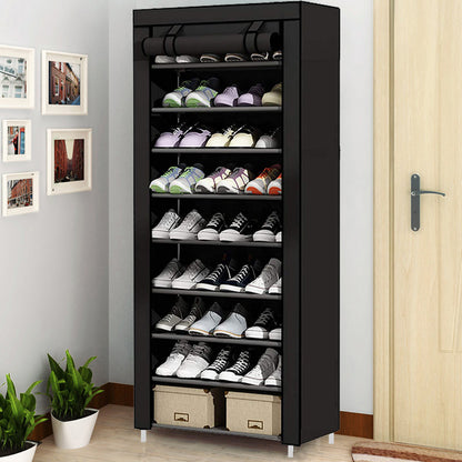 Simple Shoe Rack Multi-layer Steel Pipe Assembly Dustproof Shoe Cabinet