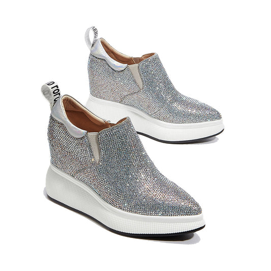 Flat-bottomed, Pointed Toe-increasing Sponge Cake One-step Women's Shoes