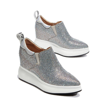 Flat-bottomed, Pointed Toe-increasing Sponge Cake One-step Women's Shoes