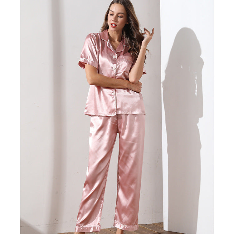 Simulation silk trousers home service suit