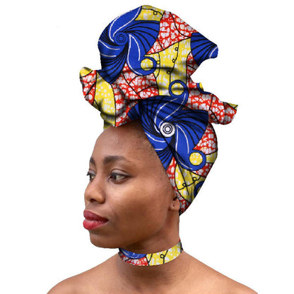 Fabric collar and scarf set exotic African collar