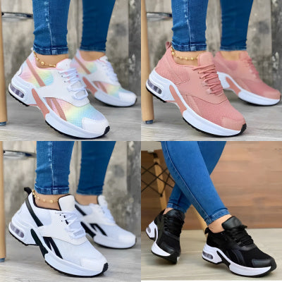 Fashion Round Toe Mid Heel Lace Up Shoes