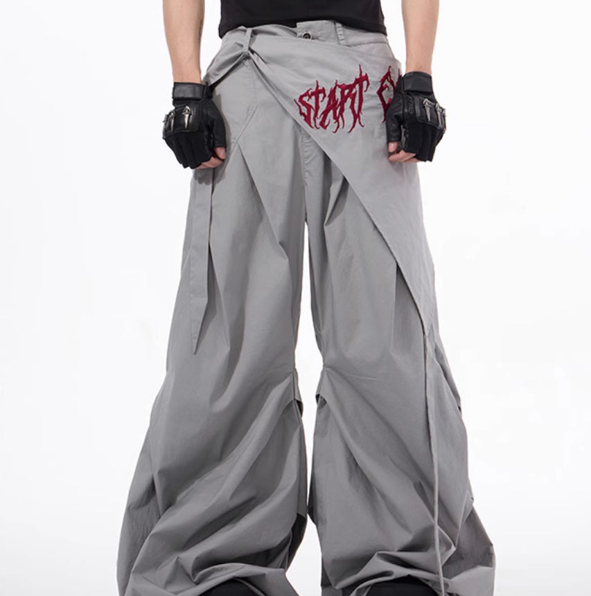 Summer Niche Accumulation Wide-leg Pants Boys Function Pants