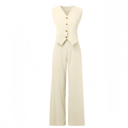 Hot Selling New Trendy Patchwork Vest & Pants Set - Breathable Linen Casual Outfit