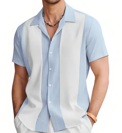 European And American Hawaiian Casual Floral Print Men's Lapel Shirt Short Sleeve