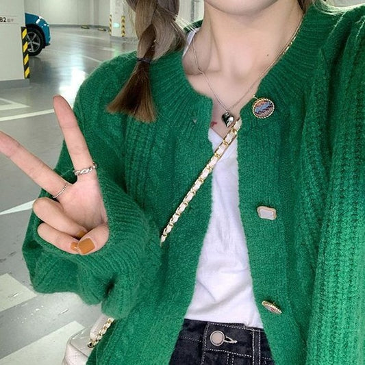 Retro Sweater Cardigan Coat Women