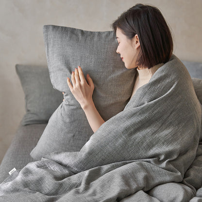 Japanese-style Pure Cotton Double-layer Wrinkle Yarn Four-piece Jacquard Beddings