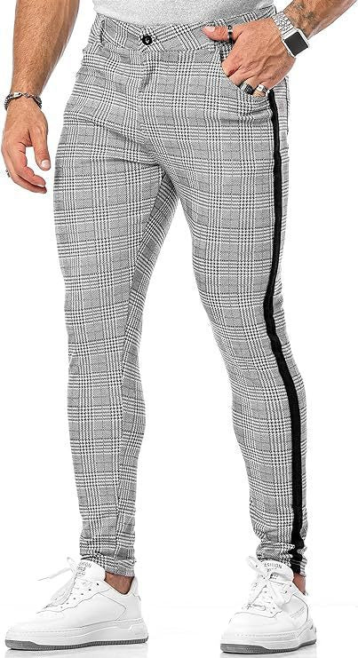 Men's Summer Thin 3D Printed Slim Fit Suit Pants