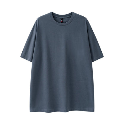 280g Pure Cotton Solid Color Short Sleeve American Casual Loose Shoulder T-shirt