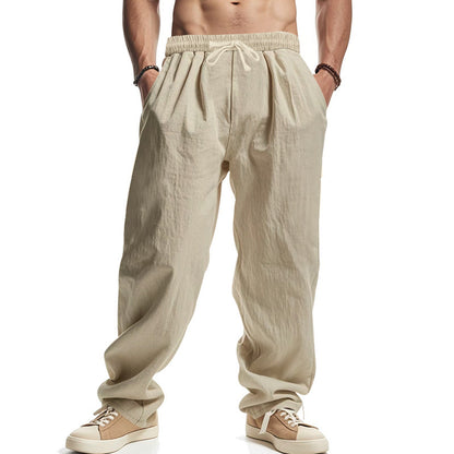 Men's Loose Casual Linen Hip Hop Beach Sports Wide Legs Trousers