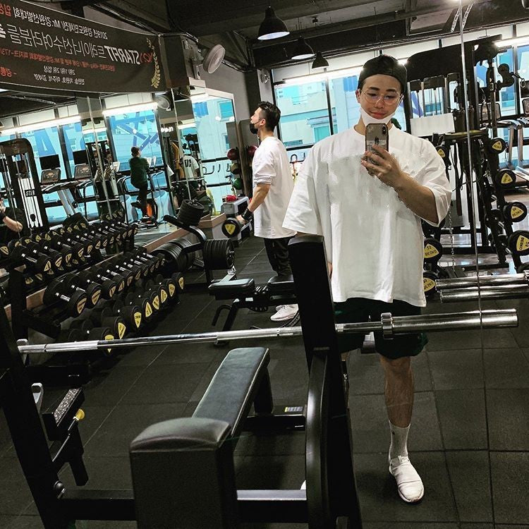 Men's Solid Color Fitness Training Running Stretch Top T-shirt