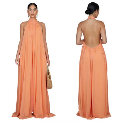 Casual Chiffon Loose Backless Women s Jumpsuit
